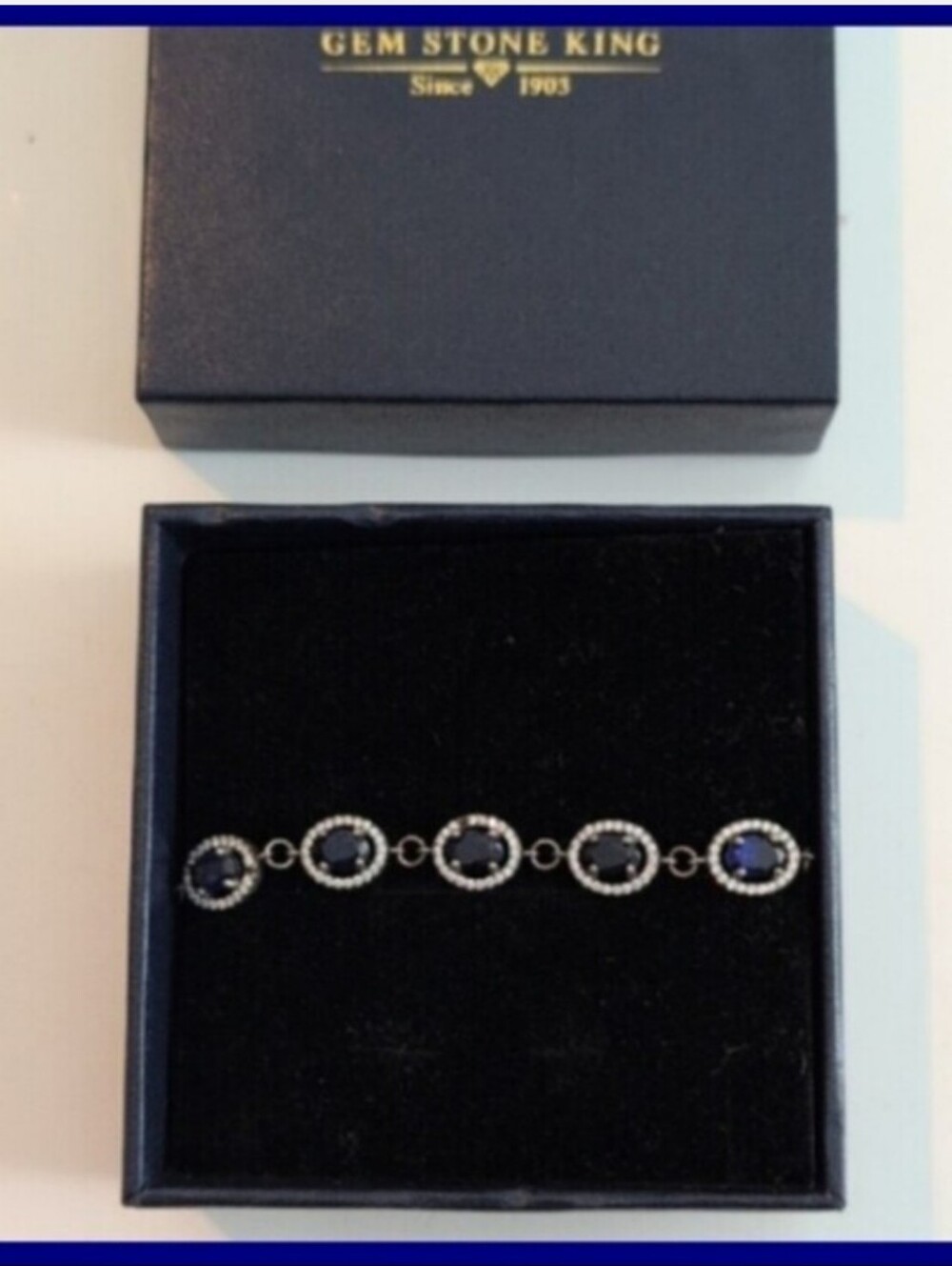 Blue Sapphire gemstone Tennis Bracelet September Virgo birthstone